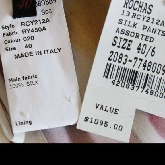 $1875 ROCHAS SET size 40 Italy 4 US 100% SILK  blouses pants women's - Picture 14 of 16